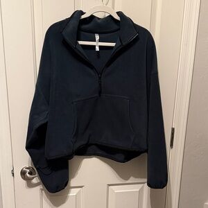 EUC Fabletics No Chill Fleece Zip-Up (Pine)